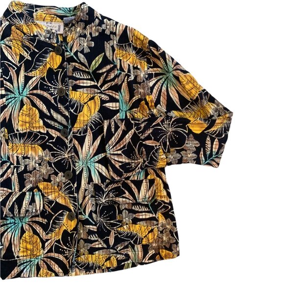 Life Style All Over Print Floral 100% Cotton Jacket XL - Picture 5 of 8